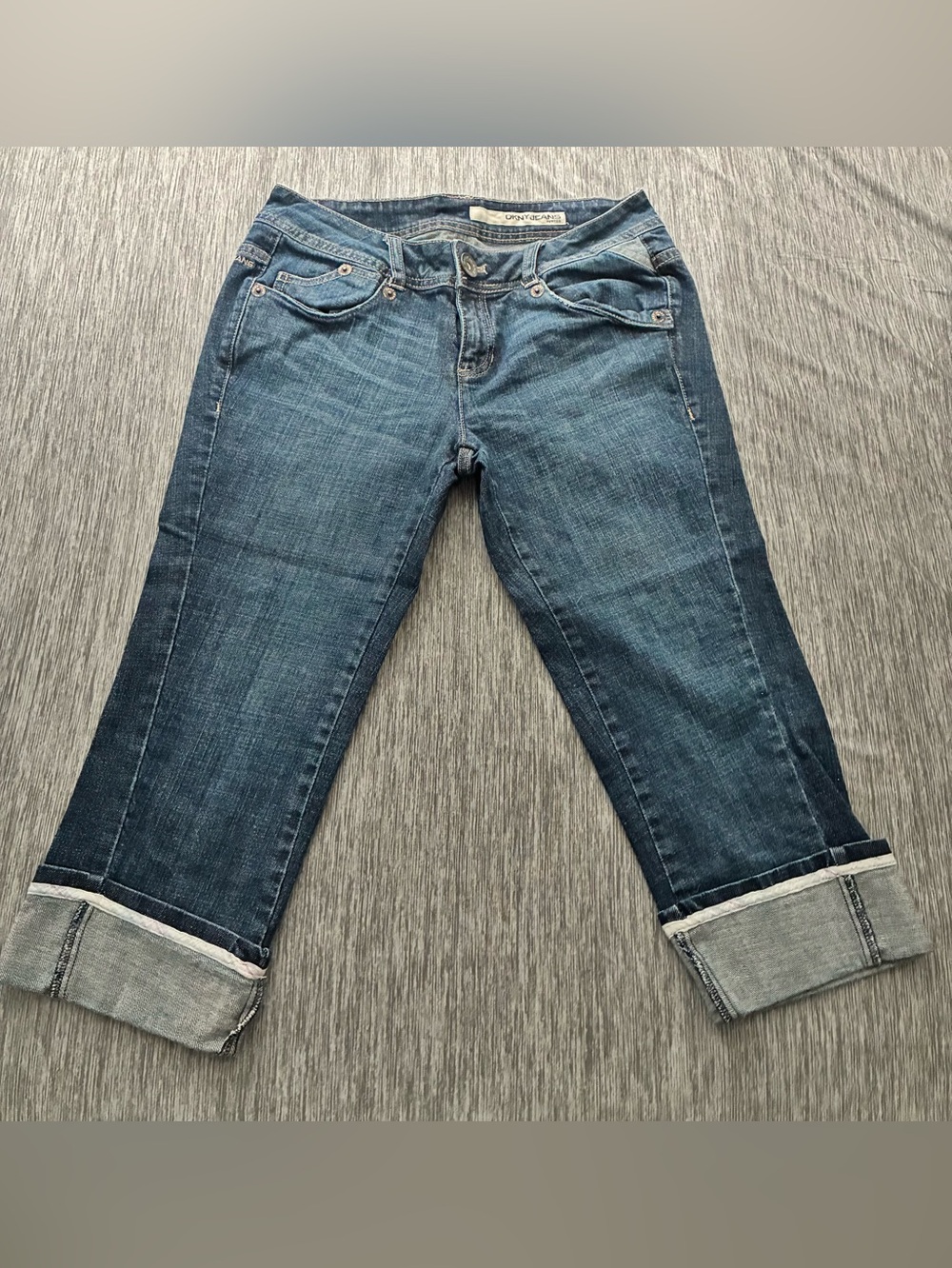 DKNY Dark Blue Capri Roll-Cuff Jeans 4P